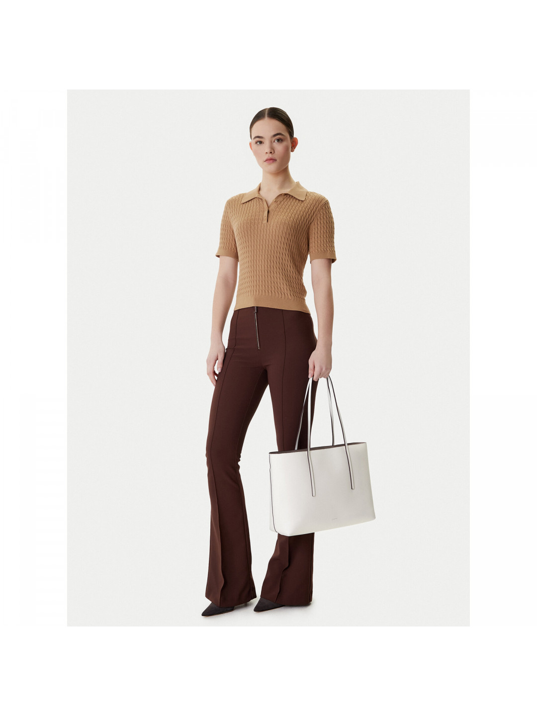 Kabelka Calvin Klein Foil Logo Tote W Pouch LV04F3274G Bílá